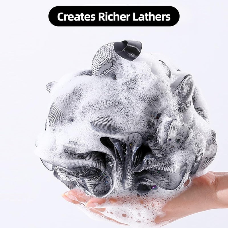 F-U Store Loofah Sponge Shower Loofahs 70g Bath Sponges Mesh Balls 4 Colors Body Scrubber Exfoliator Wash Back Scrubber Bathroom Men Women Scrubbers Cleaning Bathing Accessories - Image 2